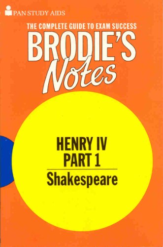 Beispielbild fr Brodies Notes on William Shakespeares "King Henry IV, Part 1" zum Verkauf von Reuseabook