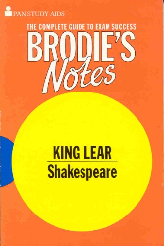 Imagen de archivo de Brodie's Notes on William Shakespeare's King Lear a la venta por Better World Books