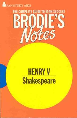 Imagen de archivo de Brodie's Notes on William Shakespeare's "King Henry V" a la venta por WorldofBooks