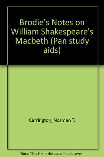 Stock image for Brodie's Notes on William Shakespeare's "Macbeth" (Pan study aids) for sale by R'lyeh Book Shop