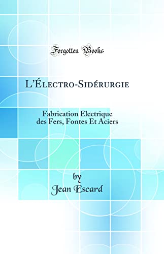 Imagen de archivo de L'lectroSidrurgie Fabrication lectrique des Fers, Fontes Et Aciers Classic Reprint a la venta por PBShop.store US