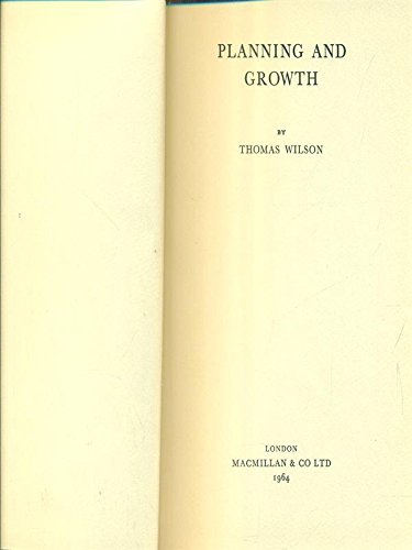 Planning and Growth (9780333006658) by T Wilson