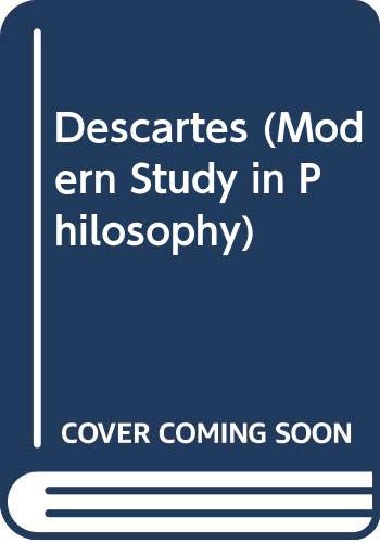 9780333039328: Descartes (Modern Study in Philosophy S.)