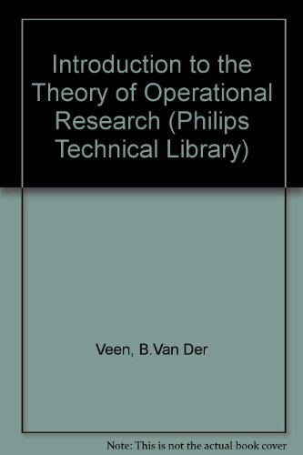 Imagen de archivo de INTRODUCTION TO THE THEORY OF OPERATIONAL RESEARCH a la venta por Zubal-Books, Since 1961