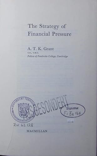 Stock image for The Strategy of Financial Pressure for sale by BookDepart