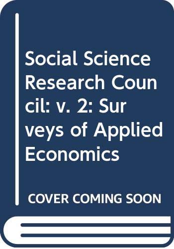 9780333147627: Social Science Research Council: v. 2: Surveys of Applied Economics