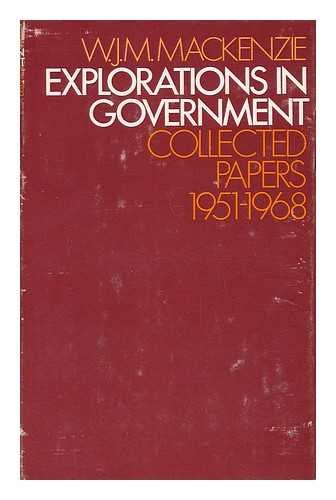 Beispielbild fr Explorations in Government: Collected Papers, 1951-68 zum Verkauf von Kennys Bookshop and Art Galleries Ltd.