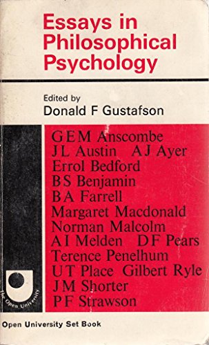 9780333148969: Essays in Philosphical Psychology.