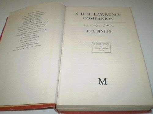 Stock image for D.H.Lawrence Companion: Life, Thought and Works (Literary Companions) for sale by AwesomeBooks