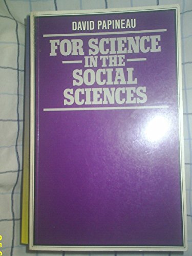 9780333216675: For science in the social sciences