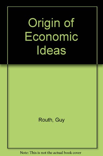 Imagen de archivo de The Origin of Economic Ideas a la venta por Shadow Books