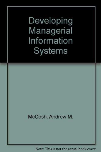 Imagen de archivo de Developing Managerial Information Systems a la venta por Redux Books