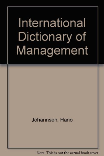 9780333305928: International Dictionary of Management