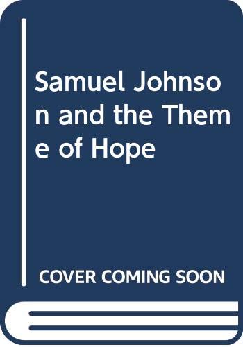 9780333306338: Samuel Johnson and the Theme of Hope