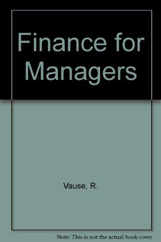 Stock image for Finance for Managers for sale by Goldstone Books