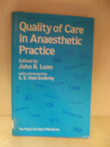 Imagen de archivo de Quality of Care in Anaesthetic Practice a la venta por PsychoBabel & Skoob Books