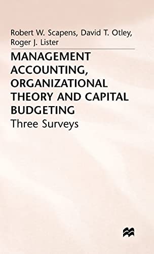 9780333364291: Management Accounting, Organizational Theory and Capital Budgeting: 3Surveys (Three Surveys)