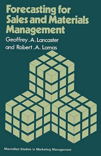 Stock image for Forecasting for Sales and Materials Management (Studies in Marketing Management) for sale by Phatpocket Limited