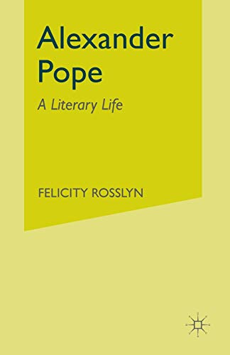9780333426913: Alexander Pope: A Literary Life (Literary Lives)