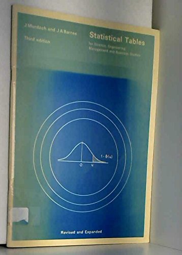 Imagen de archivo de Statistical Tables for Science, Engineering, Management and Business Studies a la venta por Reuseabook