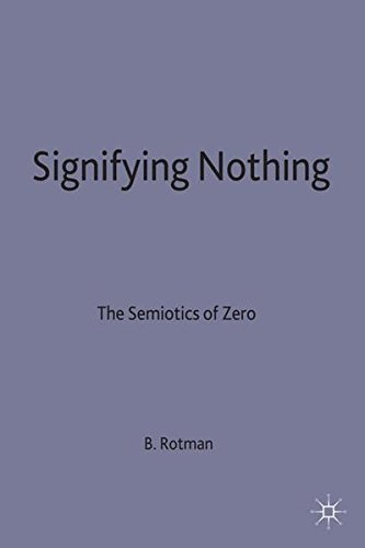 9780333439203: Signifying Nothing: The Semiotics of Zero