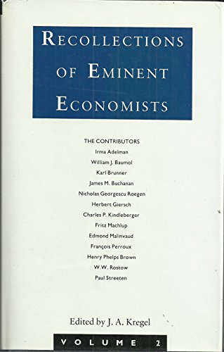 Beispielbild fr Recollections of Eminent Economists: -Volume- 2 zum Verkauf von Phatpocket Limited