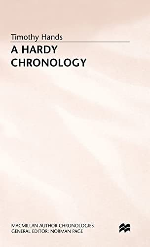 Stock image for A Hardy Chronology (Author Chronologies Series) for sale by Paul Hanson T/A Brecon Books