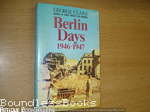 Beispielbild fr Berlin Days zum Verkauf von WorldofBooks