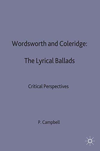 Stock image for Wordsworth and Coleridge: Lyrical Ballads: Critical Perspectives for sale by AwesomeBooks