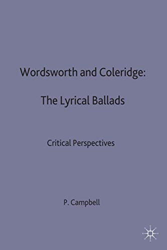 9780333522592: Wordsworth and Coleridge: The Lyrical Ballads: Critical Perspectives