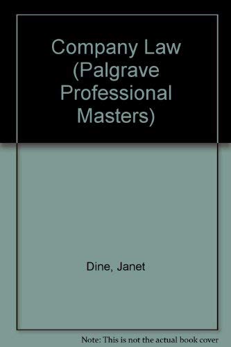 9780333527344: Company Law (Palgrave Professional Masters)