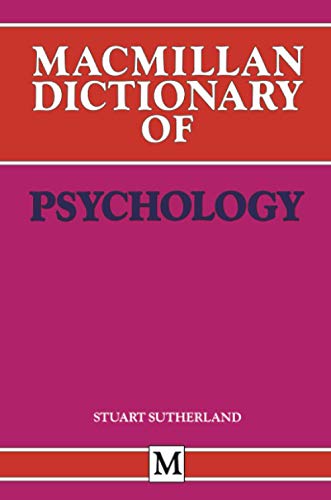 Imagen de archivo de Macmillan Dictionary of Psychology (Dictionary Series) a la venta por WorldofBooks