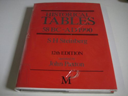 9780333566619: Historical Tables, 58 B.C.-A.D.1990