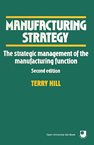 9780333576489: Manufacturing Strategy: The Strategic Management of the Manufacturing Function