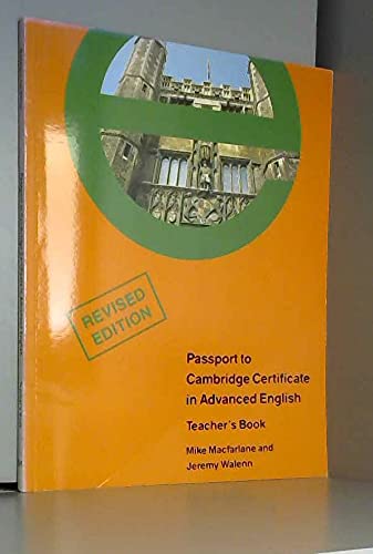 9780333579831: Passport To The Certificate In Advanced English (Cae): Teacher's Book