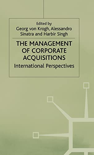 9780333580103: The Management of Corporate Acquisitions: International Perspectives