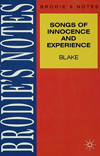 9780333580516: Blake: Songs of Innocence and Experience: 13 (Brodie's Notes)