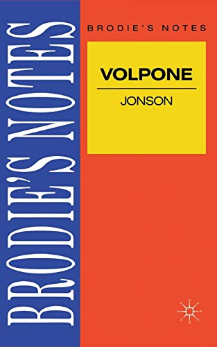 Beispielbild für Jonson: Volpone (Brodie&quote;s Notes) zum Verkauf von medimops