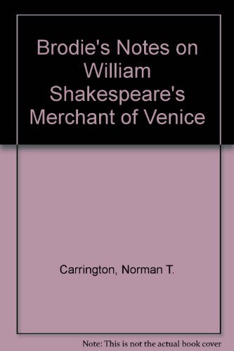 Beispielbild fr Brodie's Notes on William Shakespeare's "Merchant of Venice" zum Verkauf von Goldstone Books