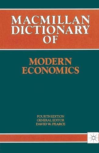 Stock image for Dictionary of Modern Economics. Fourth Edition for sale by Cambridge Rare Books