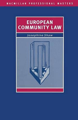 Beispielbild fr European Community Law (Palgrave Professional Masters) zum Verkauf von WorldofBooks