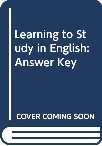 Stock image for Learning to Study in English: Answer Key for sale by Phatpocket Limited