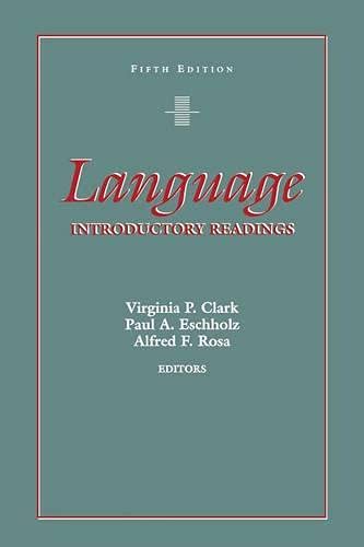 Imagen de archivo de LANGUAGE INTRODUCTORY READINGS. a la venta por Neil Carver Books