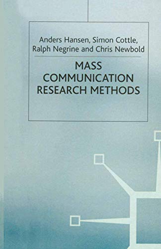 Imagen de archivo de Mass Communication Research Methods a la venta por Goldstone Books