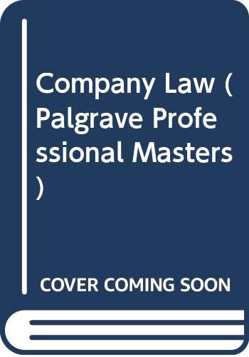 Beispielbild fr Company Law (Palgrave Professional Masters) zum Verkauf von AwesomeBooks
