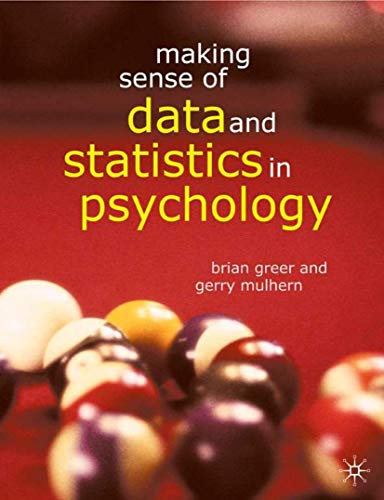 9780333629697: Making Sense of Data and Statistics in Psychology