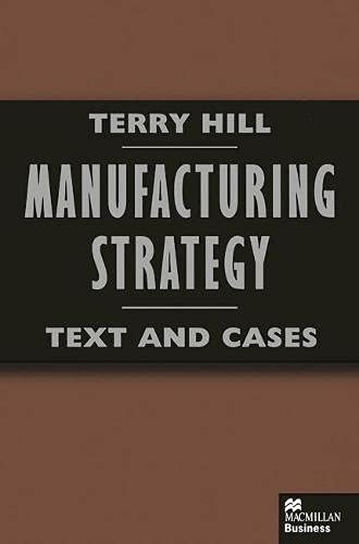 Manufacturing Strategy (9780333636701) by Terry Hill