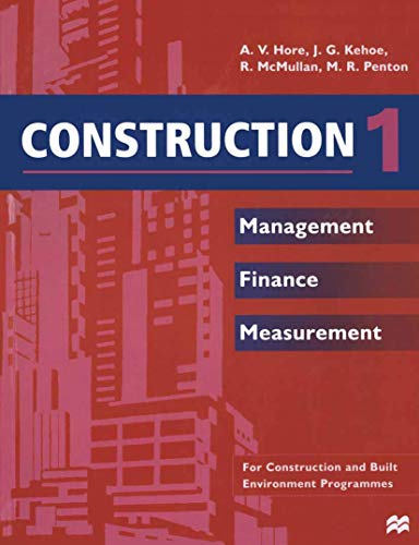 Beispielbild fr Construction 1 : Management Finance Measurement zum Verkauf von Better World Books Ltd