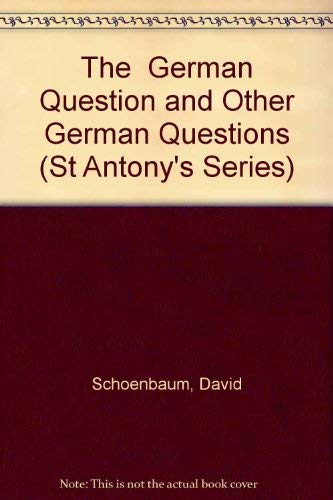 9780333657768: The " German Question and Other German Questions (St Antony's Series)