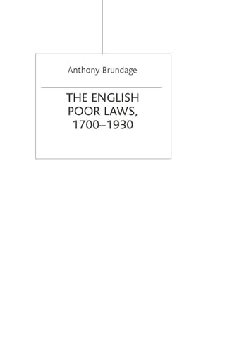 Stock image for The English Poor Laws 1700-1930: 66 (Social History in Perspective) for sale by WorldofBooks